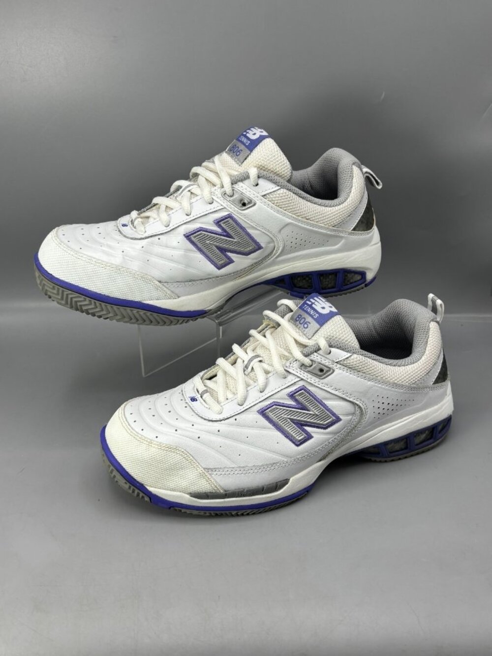 New Balance 806 Tennis Shoes Womens 9.5 White Grain Leather Athletic WC806W